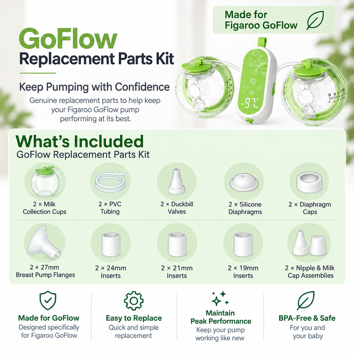 Figaroo GoFlow Replacement Parts Kit