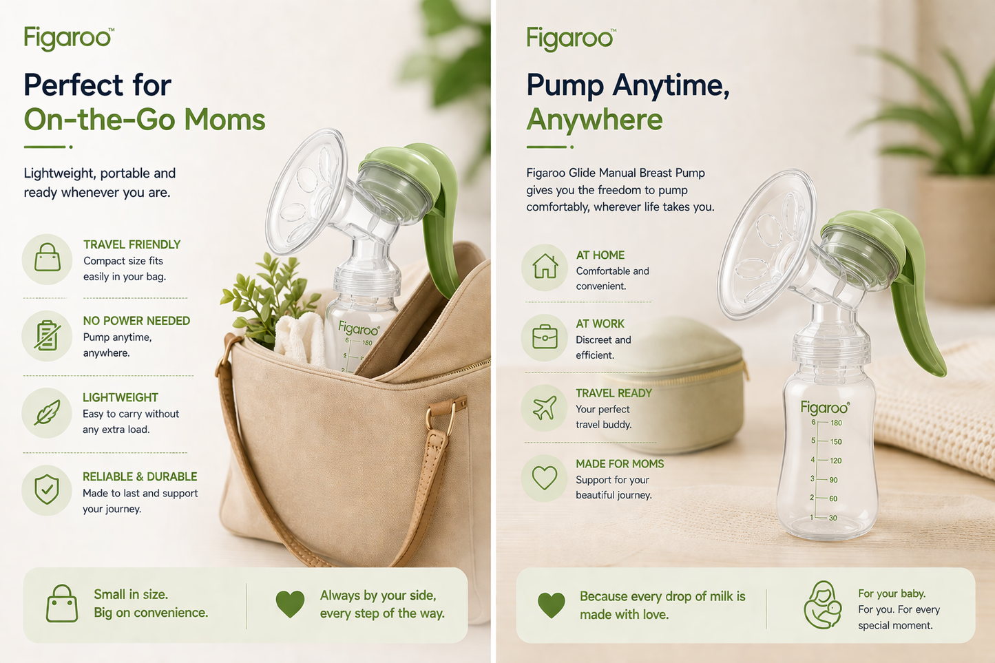 Figaroo Glide Manual Breast Pump